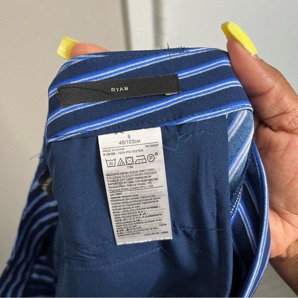 Banana Republic Women Ryan Pants 8 Blue Stripe Office Business Slim Straight - Picture 4 of 11